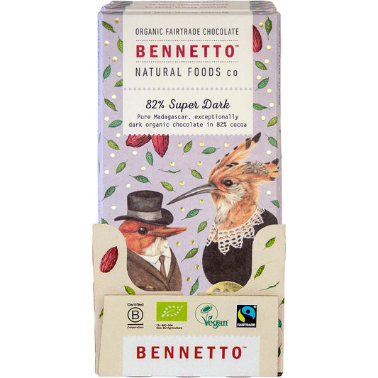 Bennetto Organic Dark Chocolate 82% Super Dark 12x80g - Cutprice Online