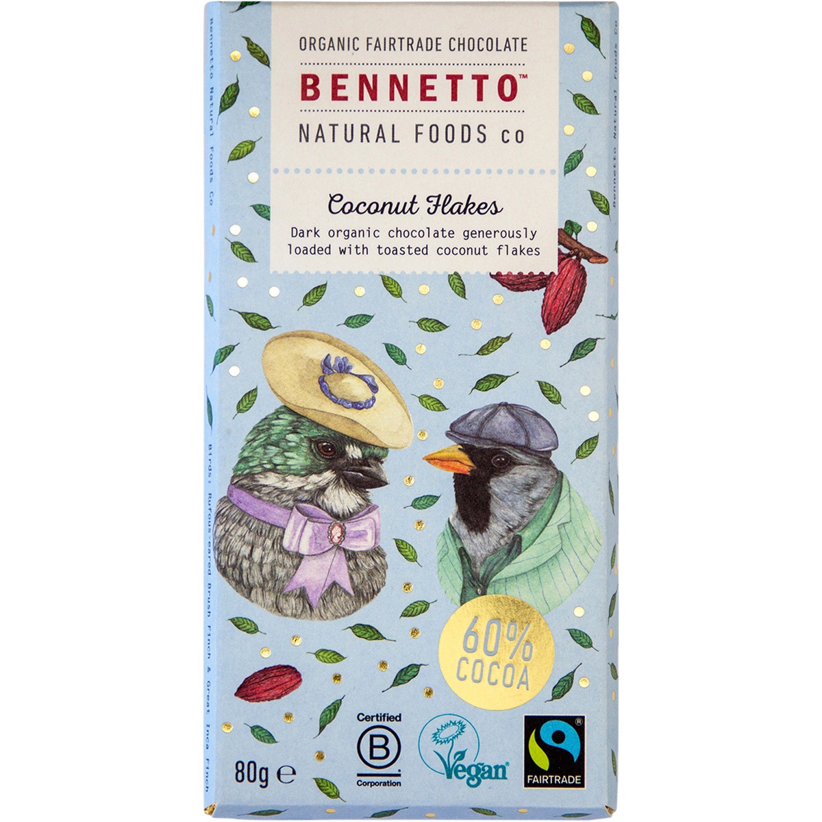 Bennetto Organic Dark Chocolate Coconut Flakes 12x80g - Cutprice Online