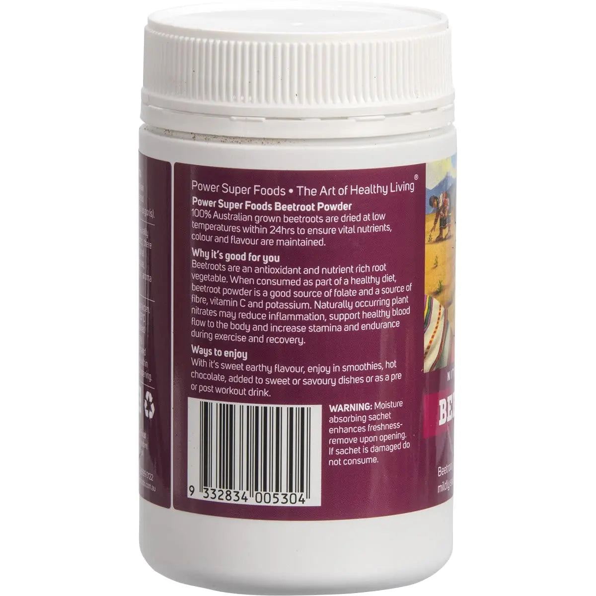 POWER SUPER FOODS Beetroot Powder Certified Organic 170g POWER SUPER FOODS