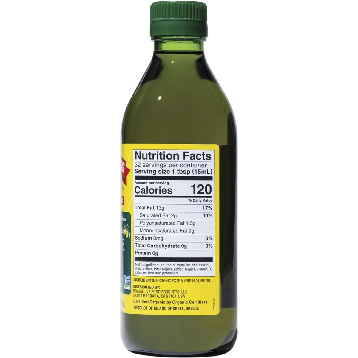 Bragg Olive Oil (Extra Virgin) Unrefined & Unfiltered 473ml BRAGG