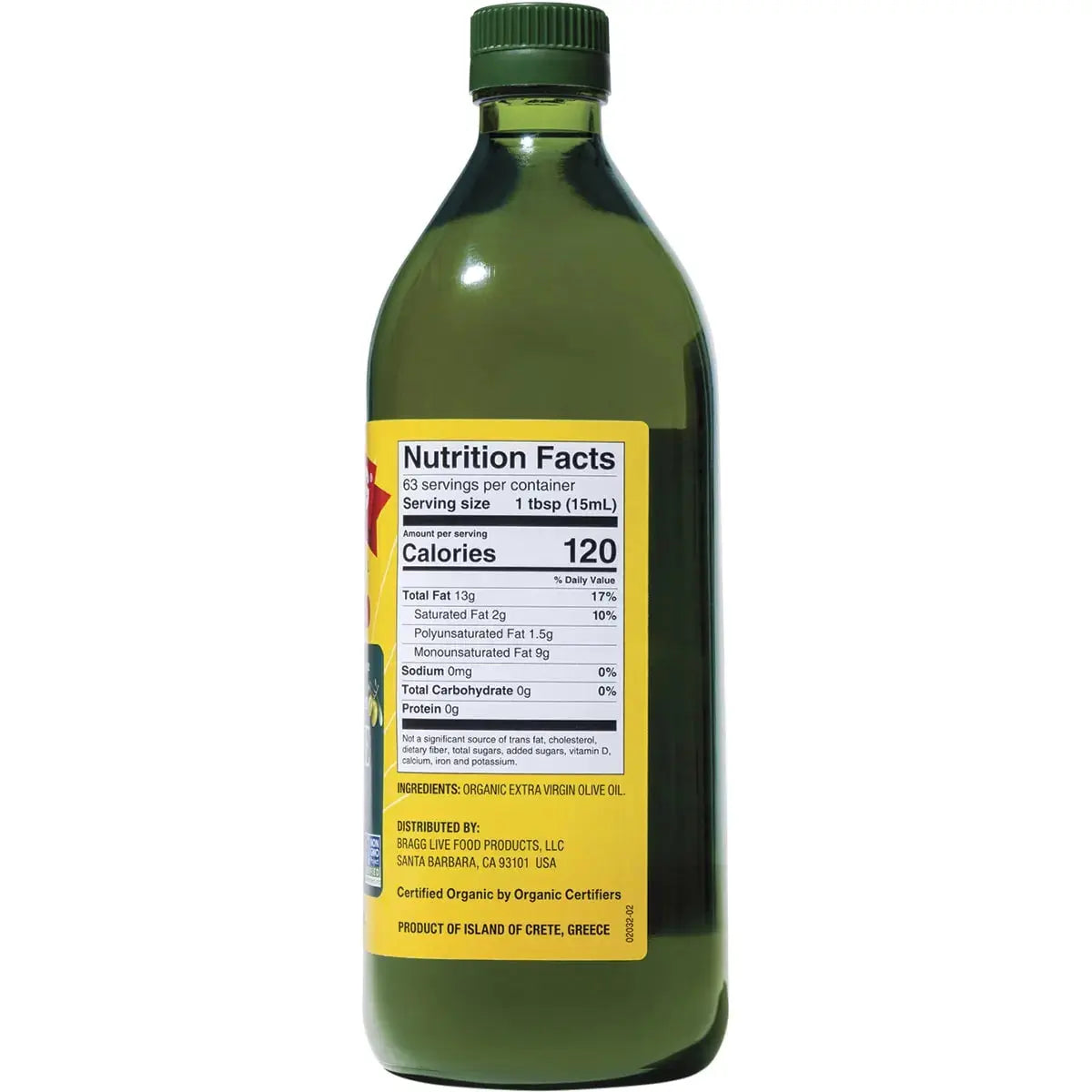 Bragg Olive Oil (Extra Virgin) Unrefined & Unfiltered 946ml BRAGG