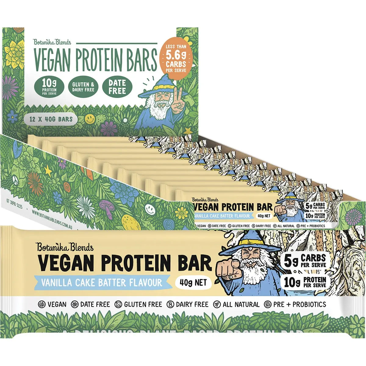 Botanika Blends Vegan Protein Bars Vanilla Cake Batter 12x40g BOTANIKA BLENDS