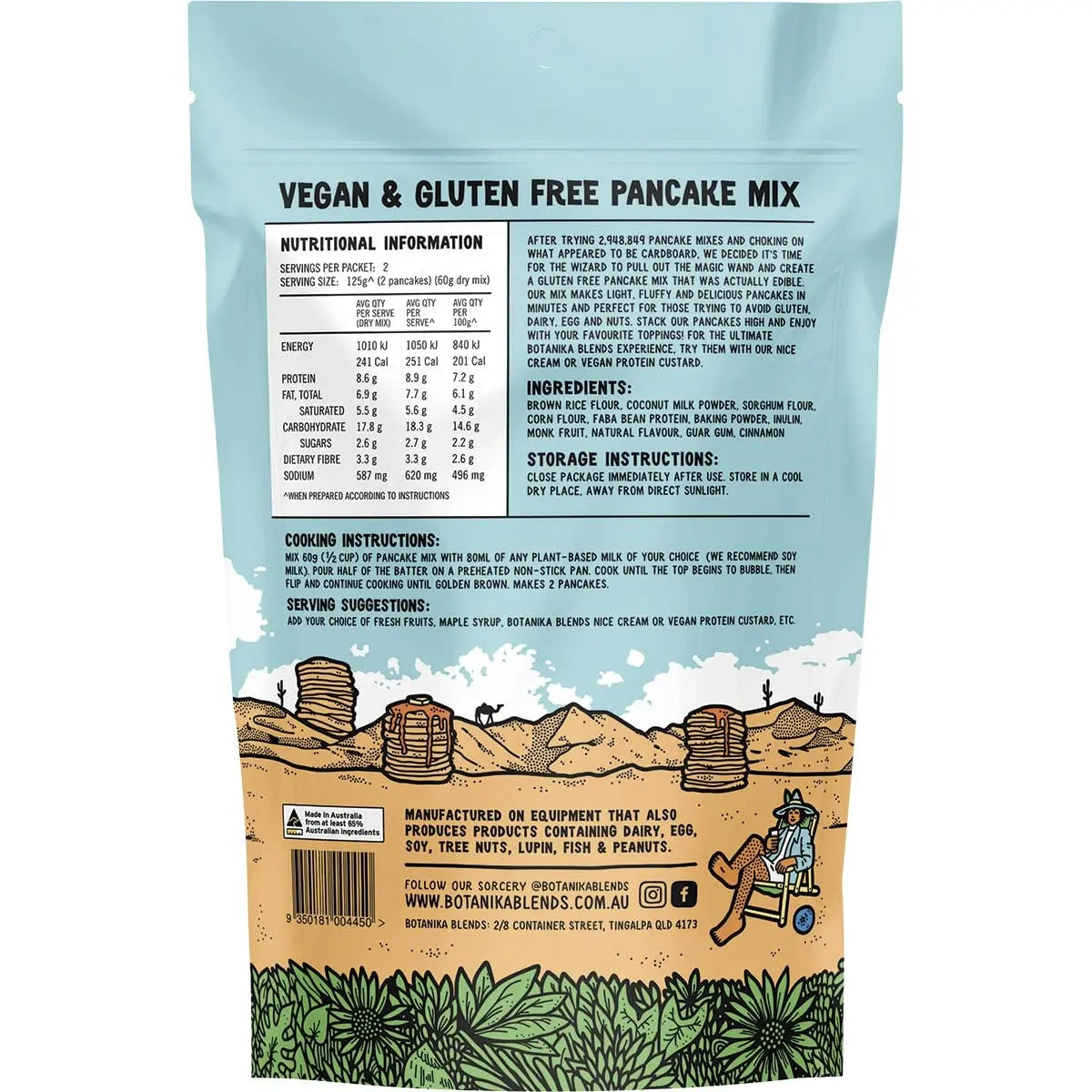Botanika Blends Vegan & Gluten Free Pancake Mix Original 120g BOTANIKA BLENDS