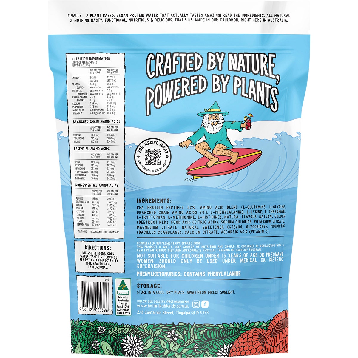 Botanika Blends Plant Protein Water Raspberry 400g - Cutprice Online