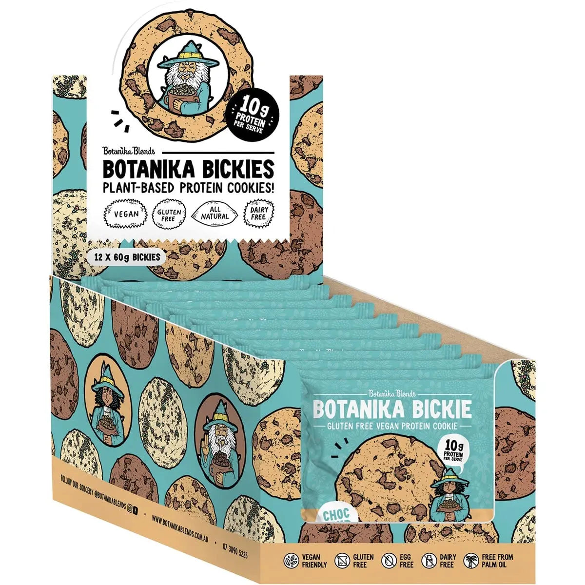 Botanika Blends Botanika Bickie Vegan Protein Cookie- Choc Chip 60g 12 Pack BOTANIKA BLENDS