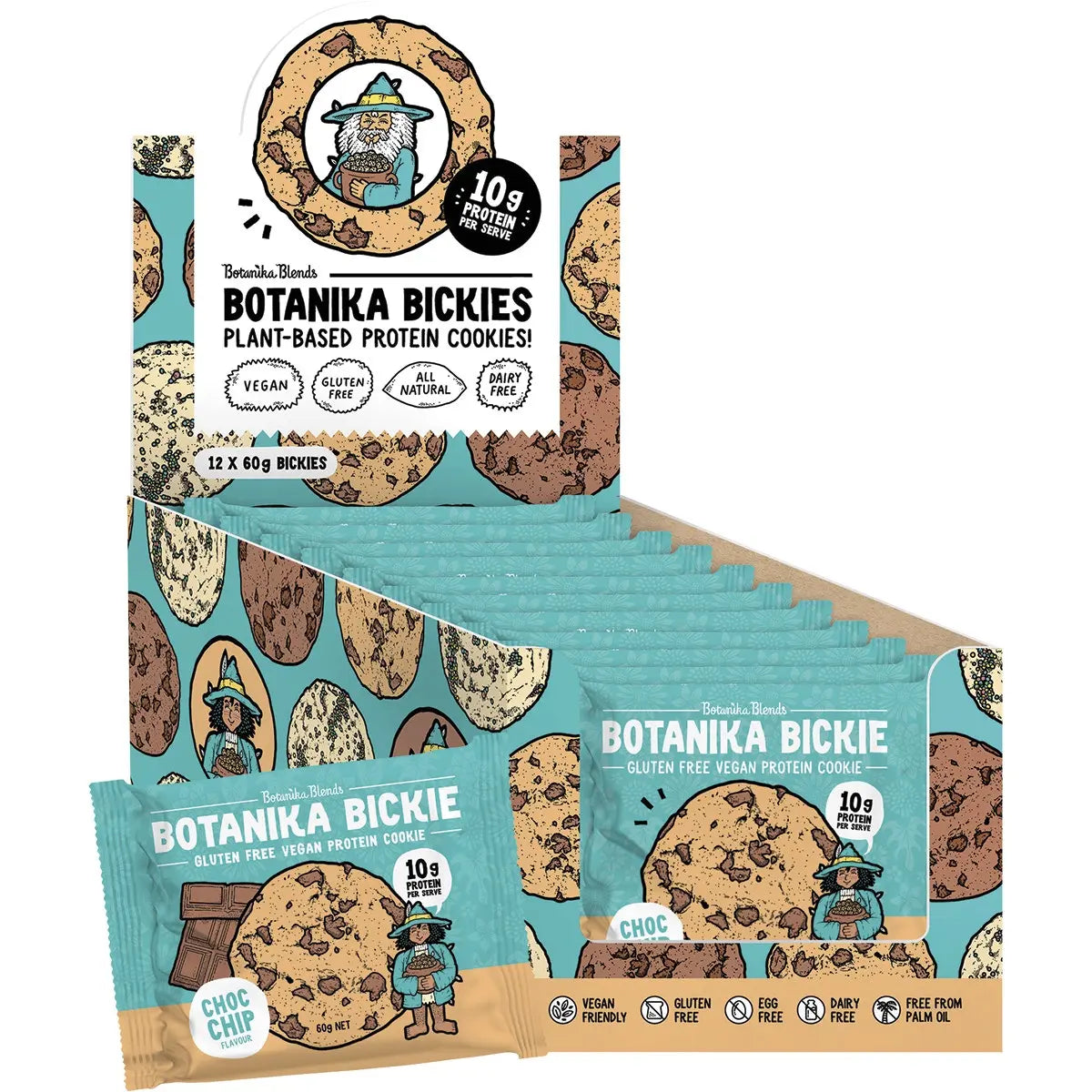 Botanika Blends Botanika Bickie Vegan Protein Cookie- Choc Chip 60g 12 Pack BOTANIKA BLENDS