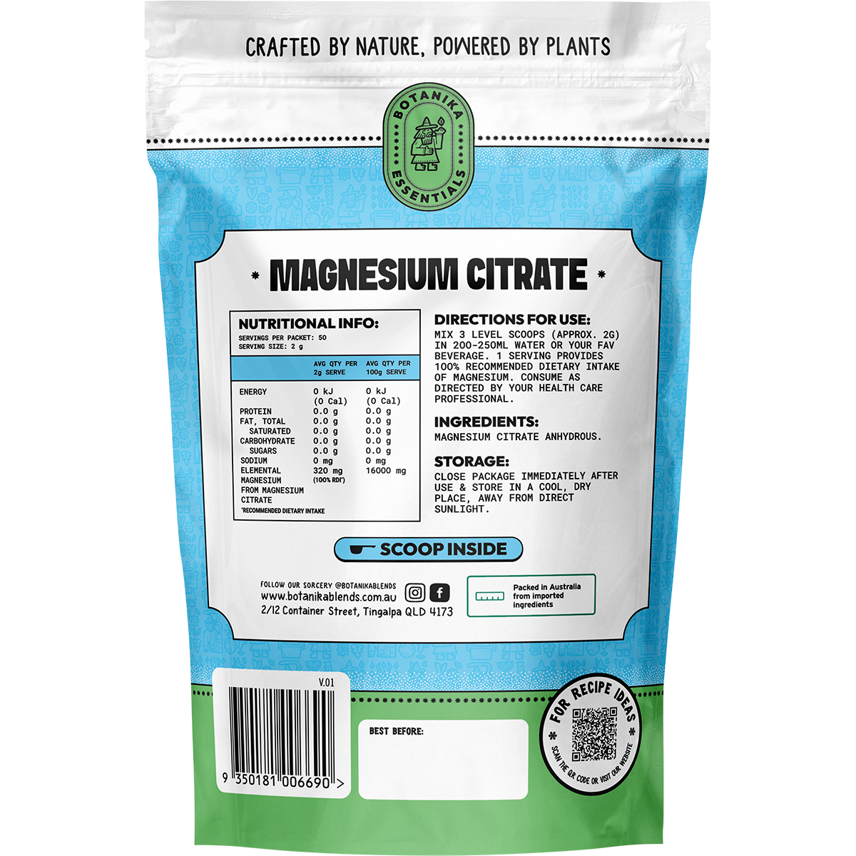 Botanika Blends Magnesium Citrate 100g