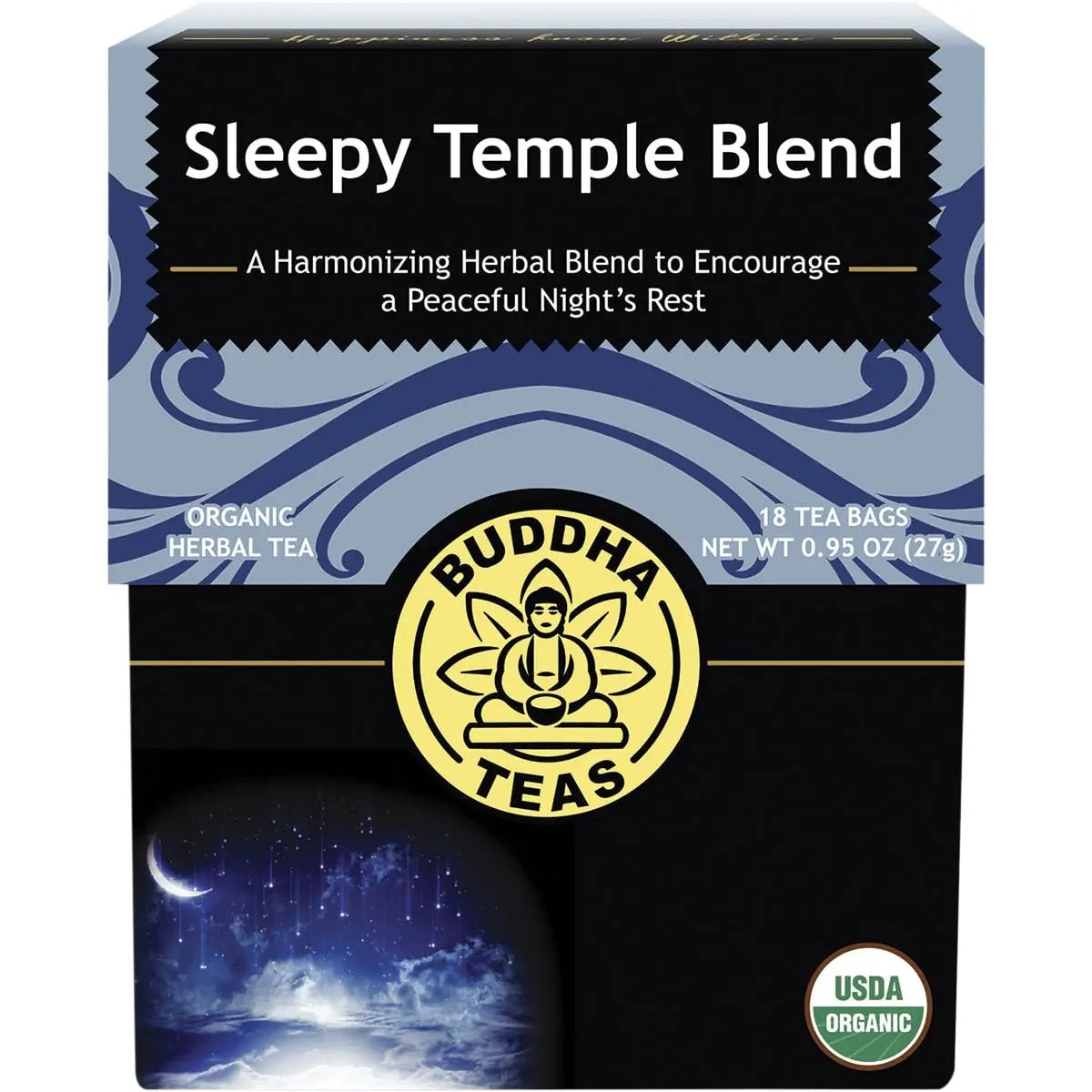 BUDDHA TEAS Organic Herbal Tea Bags Sleepy Temple Blend 18 BUDDHA TEAS