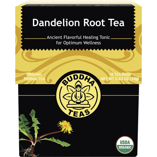 BUDDHA TEAS Organic Herbal Tea Bags Dandelion Root Tea 18pk - Cutprice Online
