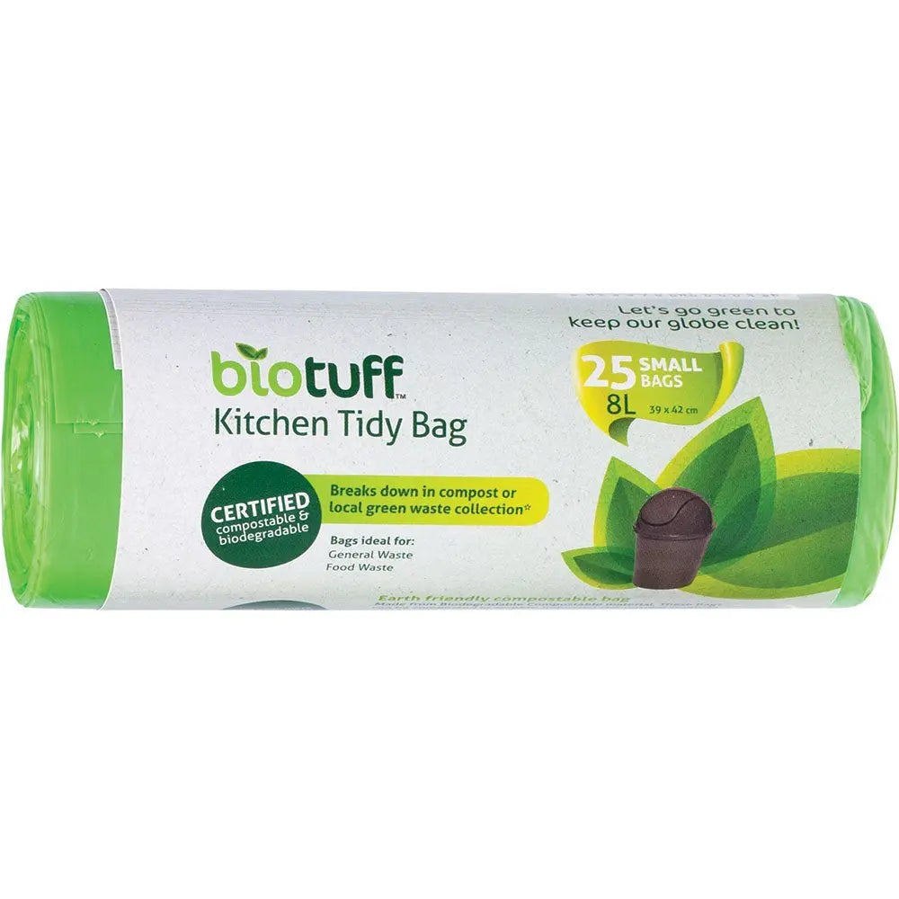 Biotuff Kitchen Tidy Bag Small Bags - 8 Litres x 25 BIOTUFF