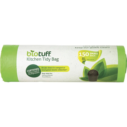 Biotuff Kitchen Tidy Bag Small Bags - 8 Litres x 150 BIOTUFF