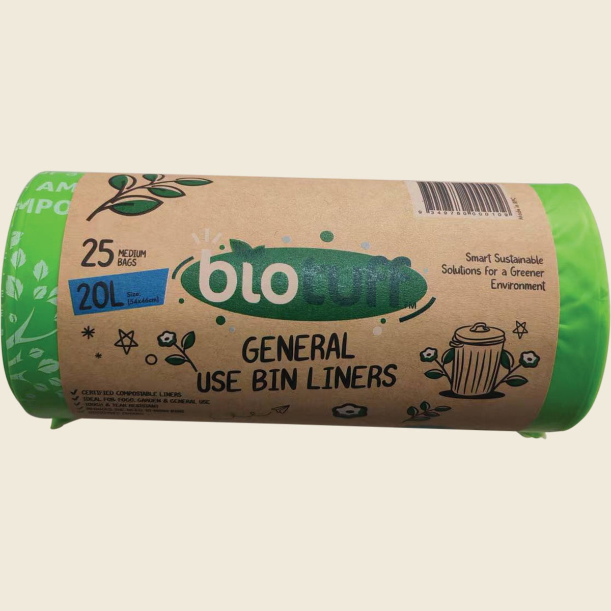 Biotuff General Use Bin Liners Medium Bags - 20 Litres x 25