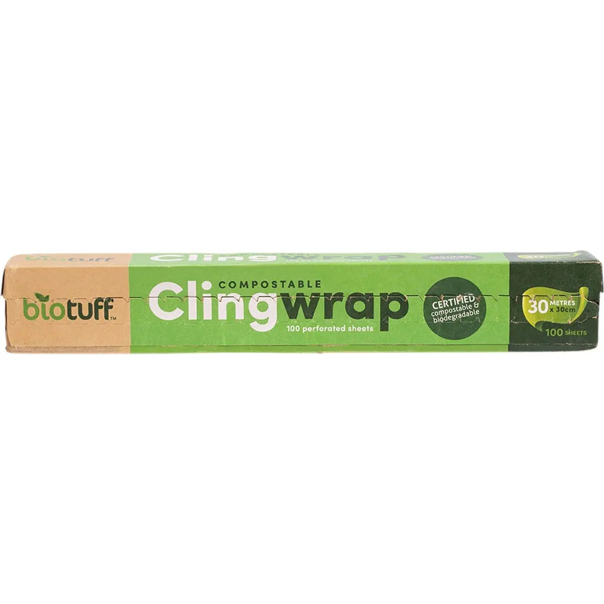Biotuff Compostable Cling Wrap 100 X 30cm Sheets 30m BIOTUFF