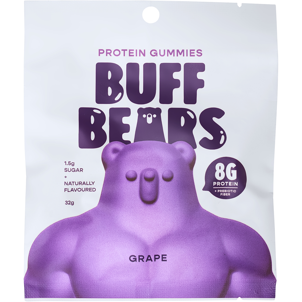 Buff Bears Protein Gummies Grape 32g x 12 Pack