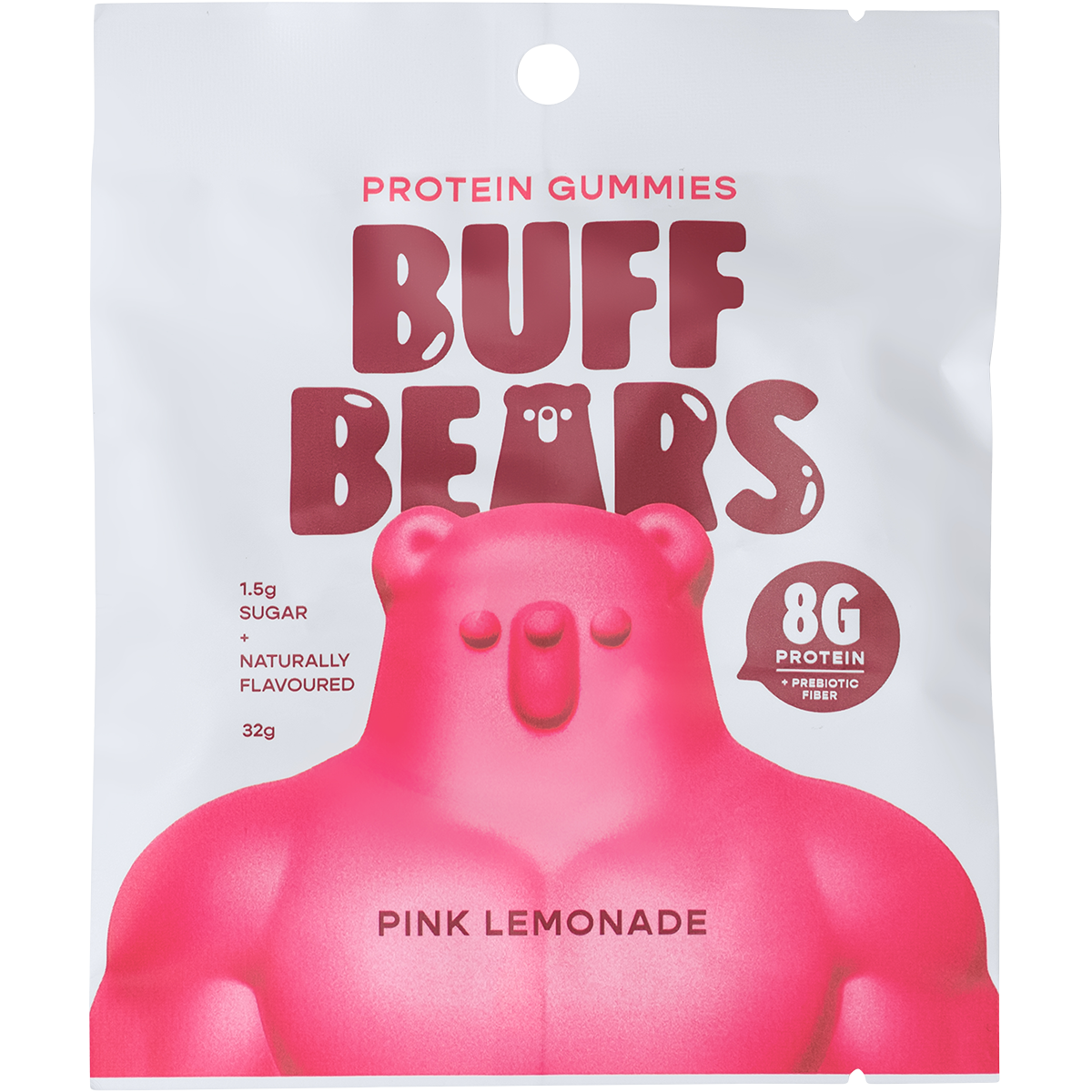 Buff Bears Protein Gummies Pink Lemonade 32g x 12 Pack