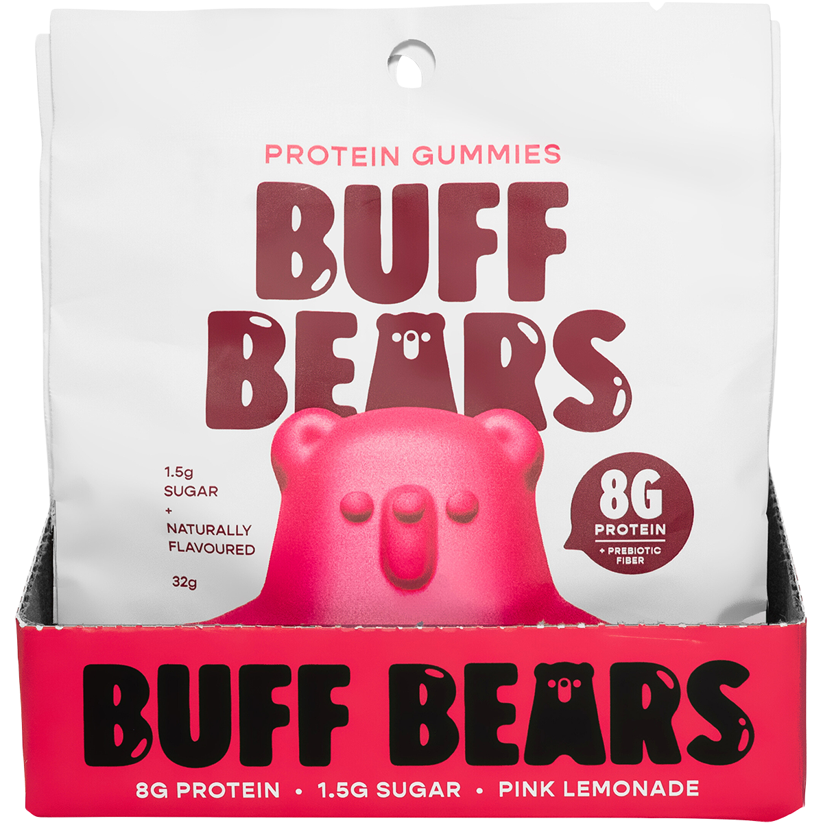 Buff Bears Protein Gummies Pink Lemonade 32g x 12 Pack