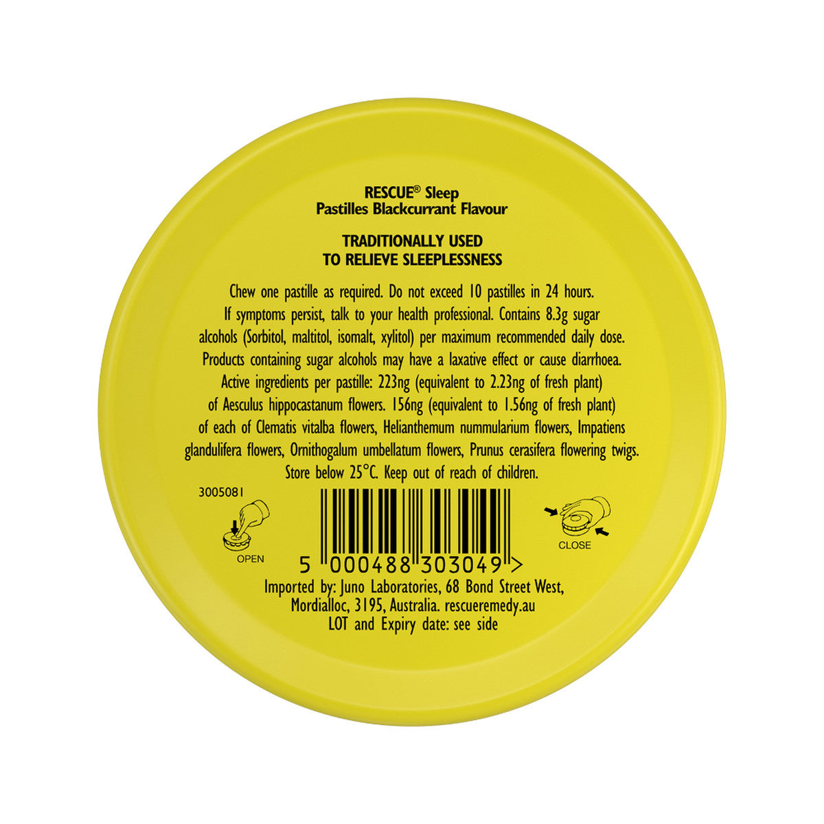 Bach Flower Remedies Rescue Sleep Pastilles Blackcurrant 50g - Cutprice Online