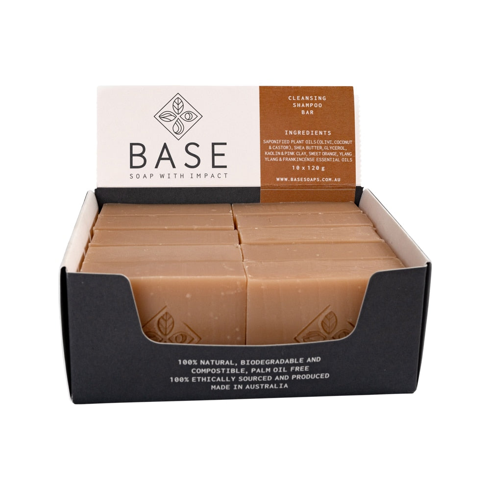 Base (Soap With Impact) Bar Cleansing Shampoo (For Oily Hair) (Raw Bar) 120g x 10 Pack - Cutprice Online