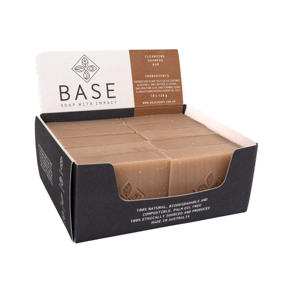 Base (Soap With Impact) Bar Cleansing Shampoo (For Oily Hair) (Raw Bar) 120g x 10 Pack - Cutprice Online