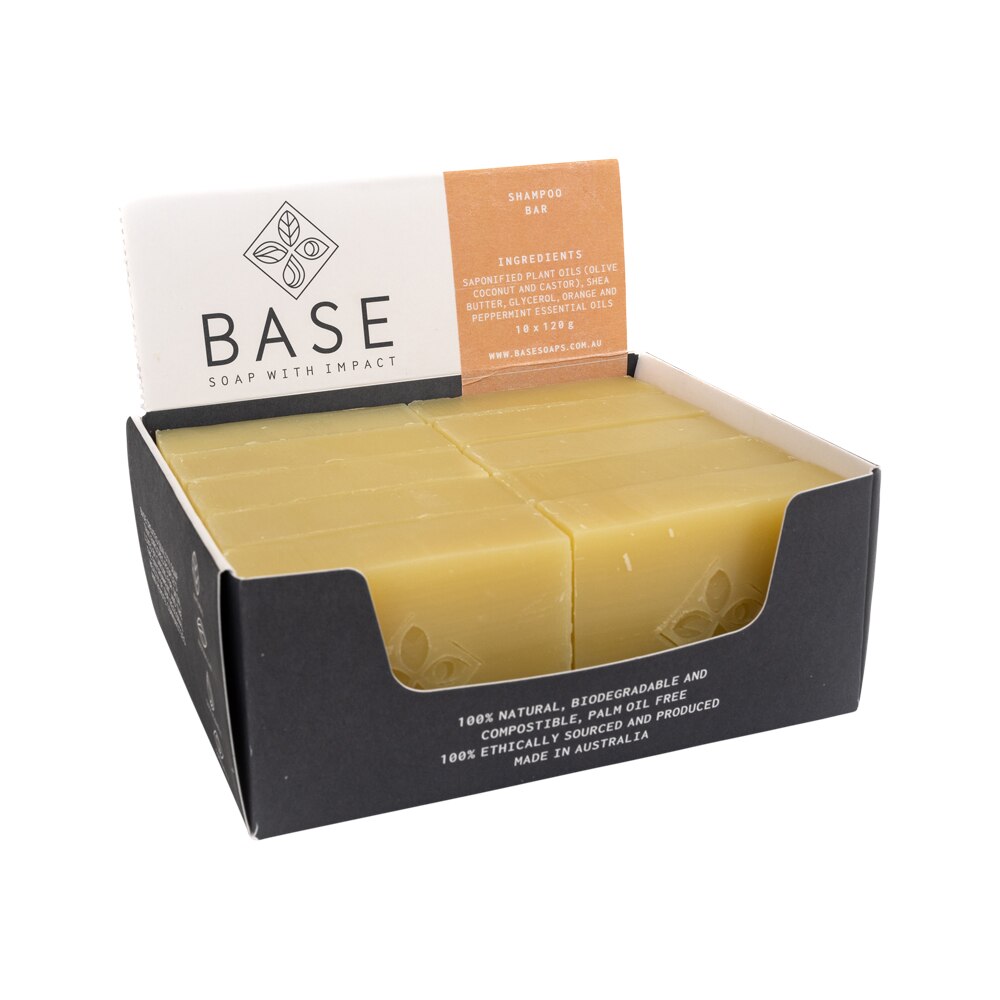 Base (Soap With Impact) Bar Shampoo (Raw Bar) 120g x 10 Pack - Cutprice Online