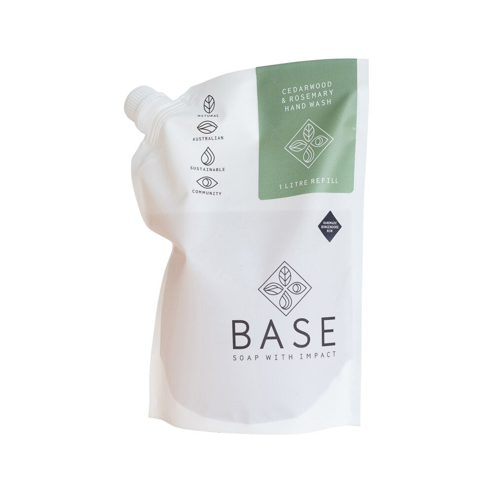 Base (Soap With Impact) Hand Wash Cedarwood & Rosemary Refill 1L - Cutprice Online