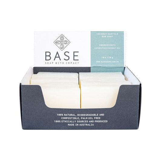 Base (Soap With Impact) Soap Bar Coconut Castile (Raw Bar) 120g x 10 Pack - Cutprice Online