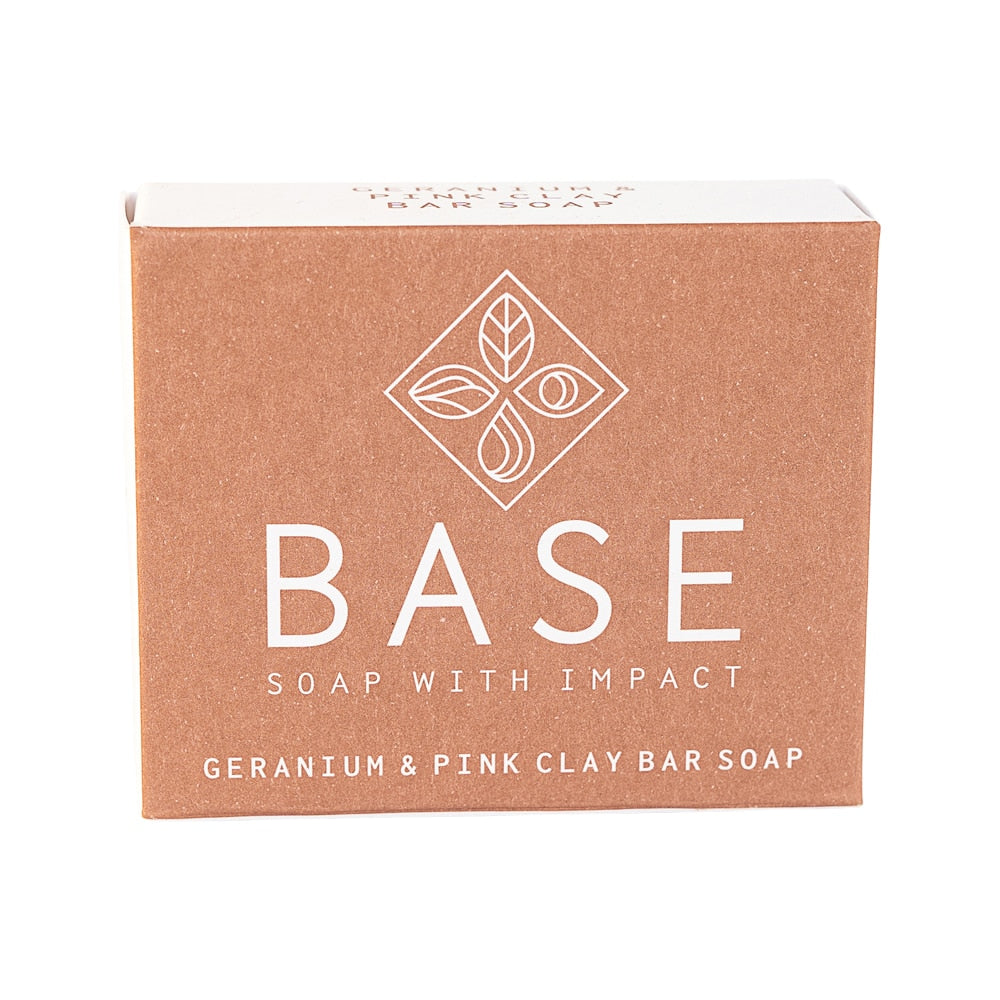 Base (Soap With Impact) Soap Bar Geranium & Pink Clay (Boxed) 120g - Cutprice Online