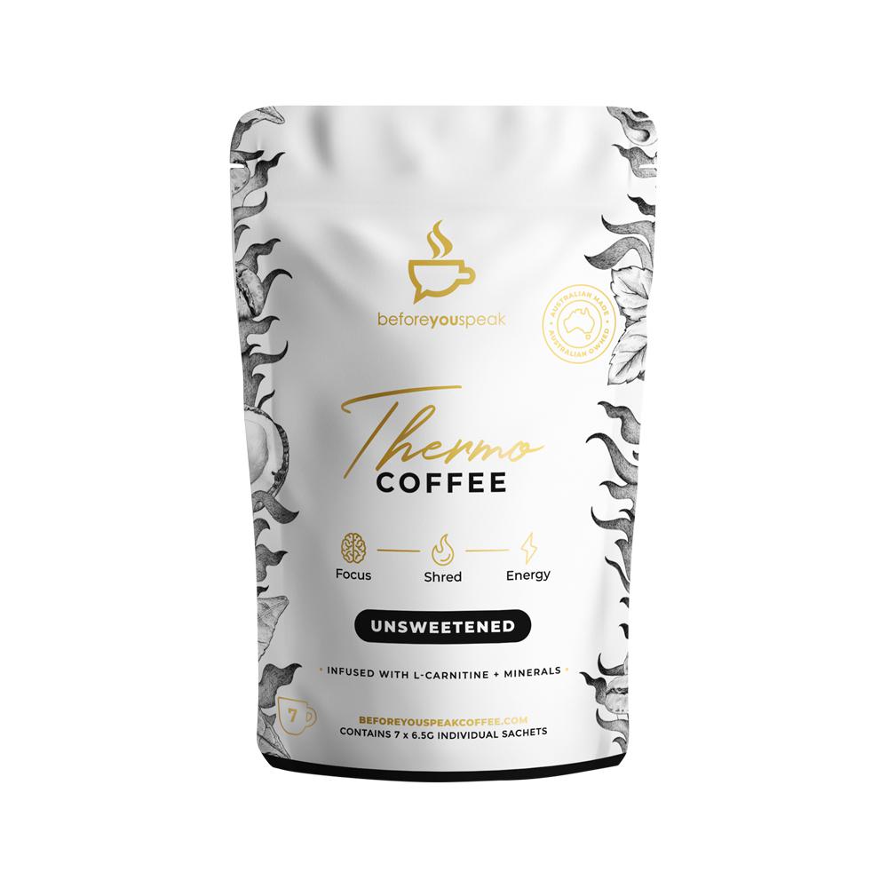Before You Speak Thermo Coffee Unsweetened 6.5g x 7 Pack - Cutprice Online