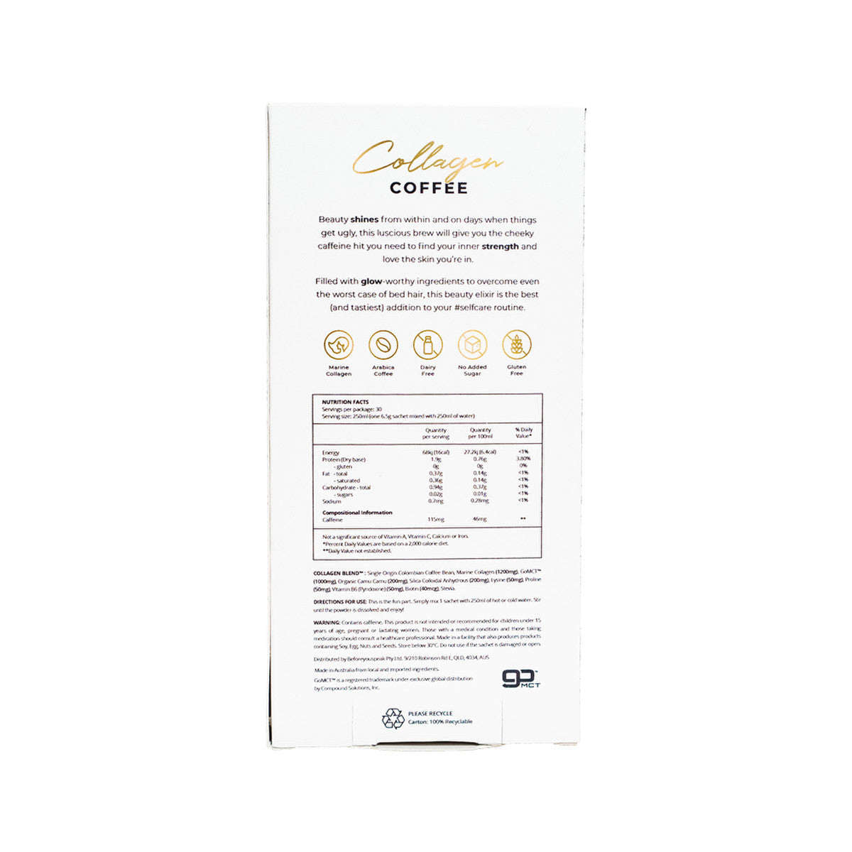 Before You Speak Collagen Coffee Original 6.5g X 30 Pack - Cutprice Online