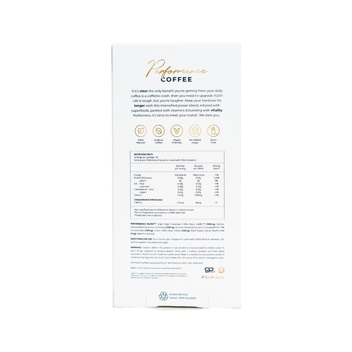 Before You Speak Performance Coffee the Og 4.5g X 30 Pack - Cutprice Online
