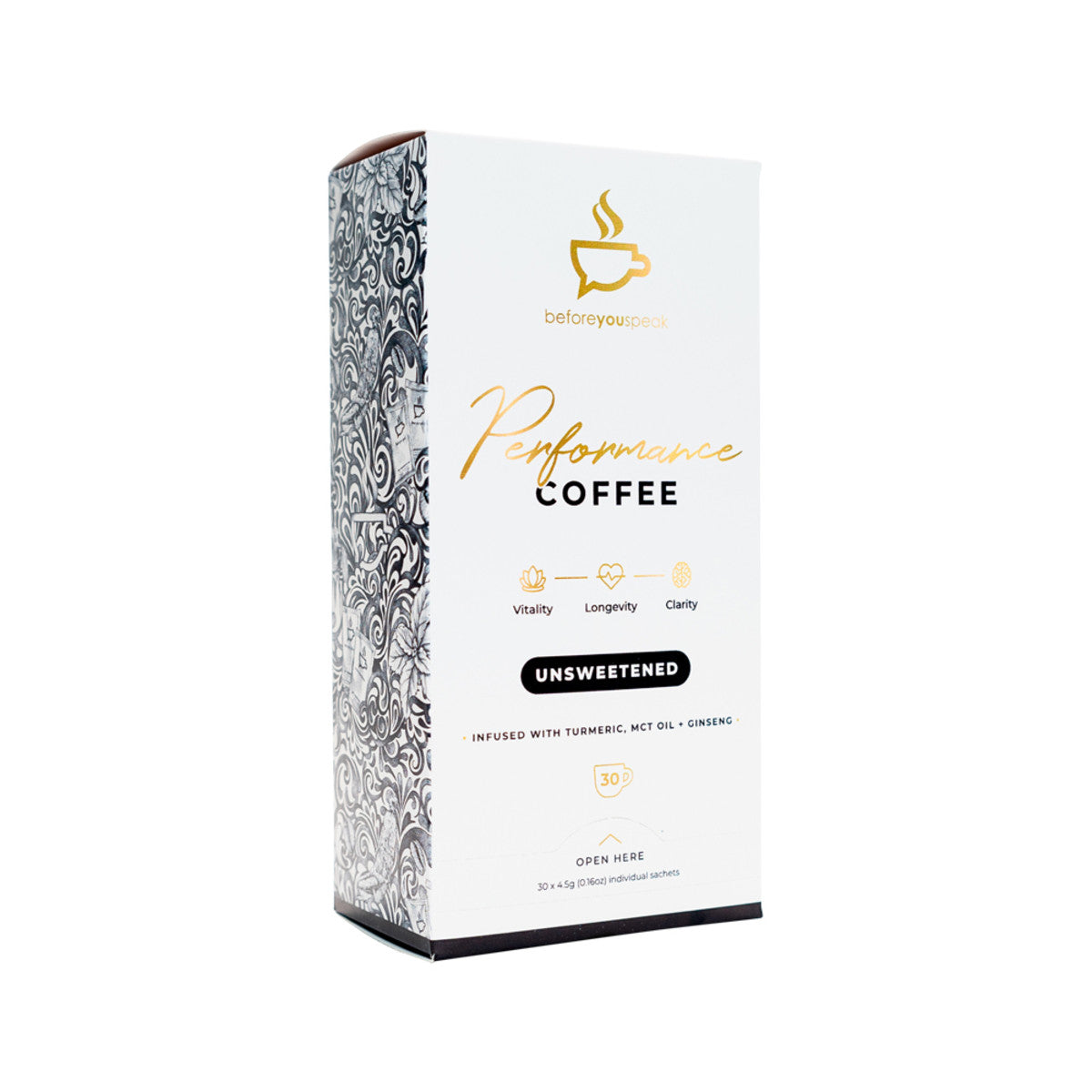 Before You Speak Performance Coffee Unsweetened 4.5g X 30 Pack - Cutprice Online