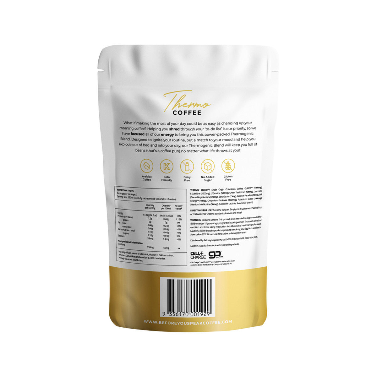Before You Speak Thermo Coffee Original + Extra Shot 6.5g x 7 Pack - Cutprice Online