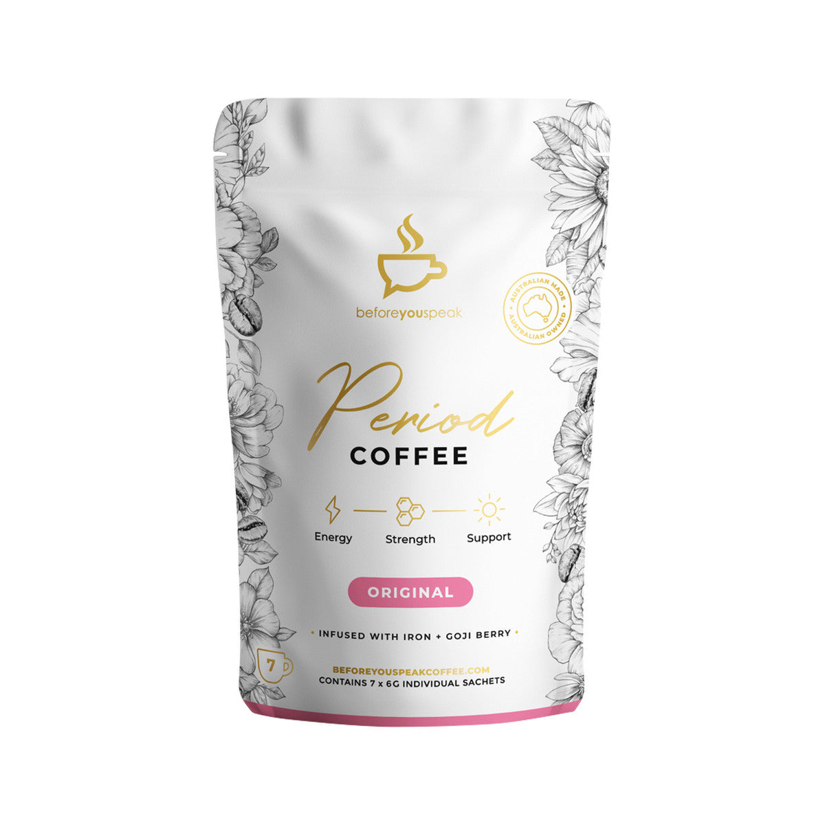 Before You Speak Period Coffee Original 6g x 7 Pack - Cutprice Online