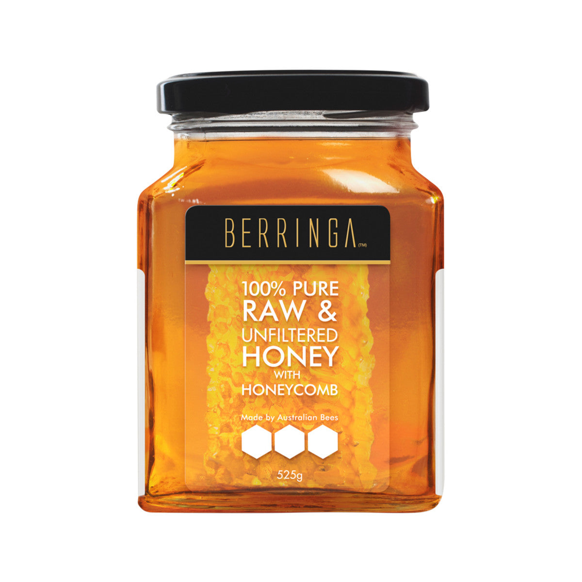 Berringa 100% Pure Raw & Unfiltered Honey with Honeycomb 525g - Cutprice Online