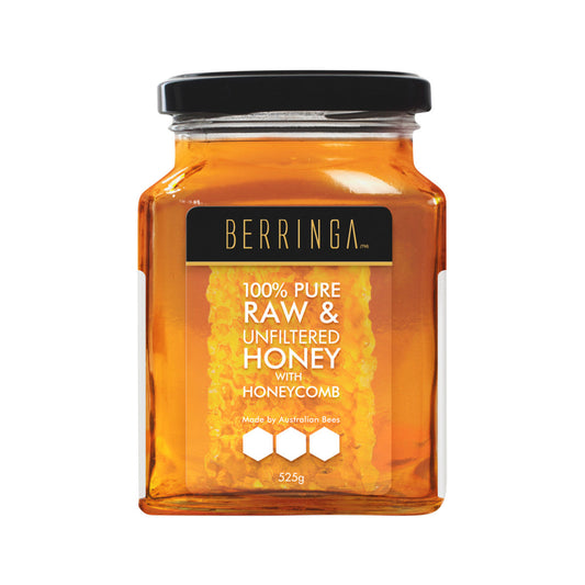 Berringa 100% Pure Raw & Unfiltered Honey with Honeycomb 525g - Cutprice Online