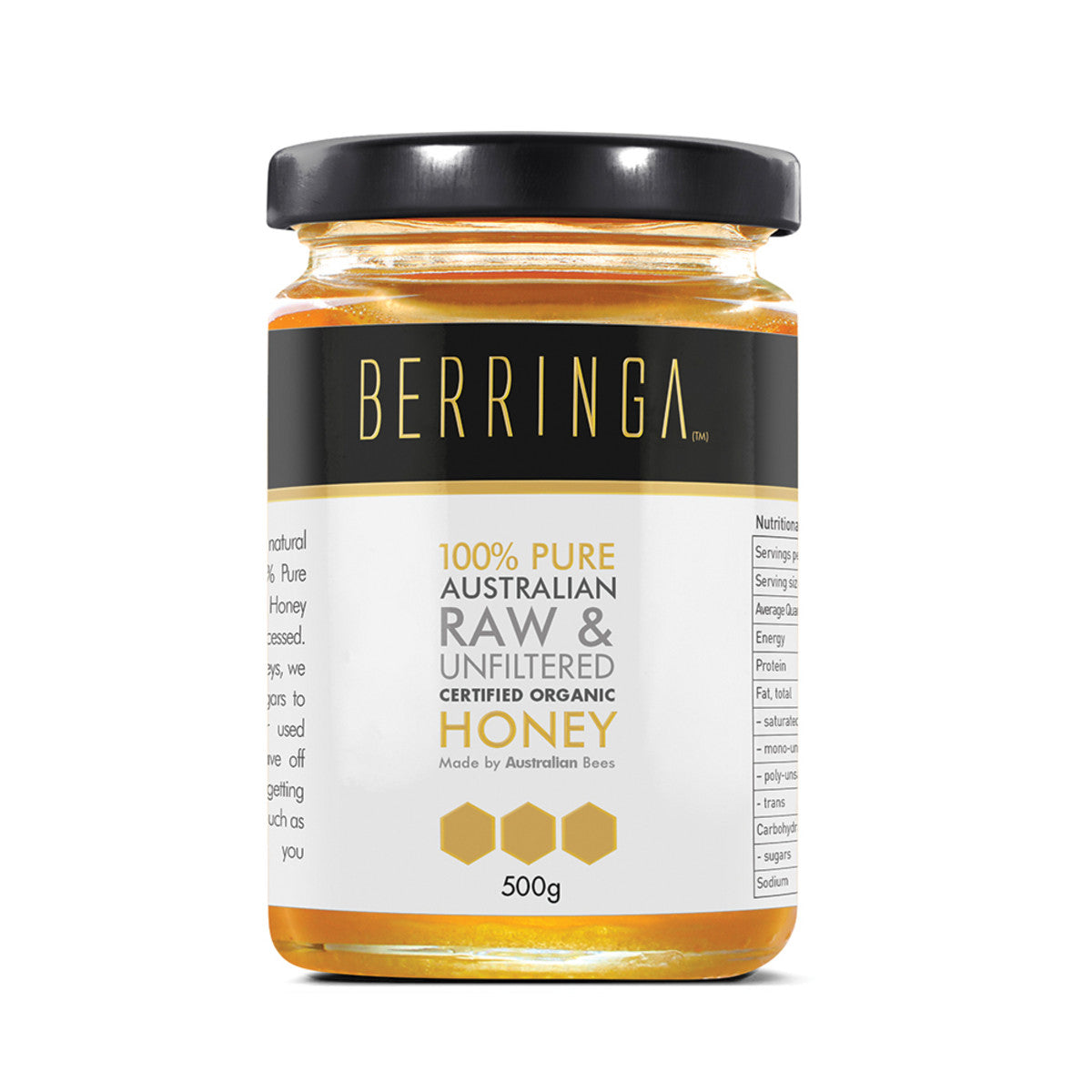 Berringa 100% Pure Australian Raw & Unfiltered Organic Honey 500g BERRINGA HONEY