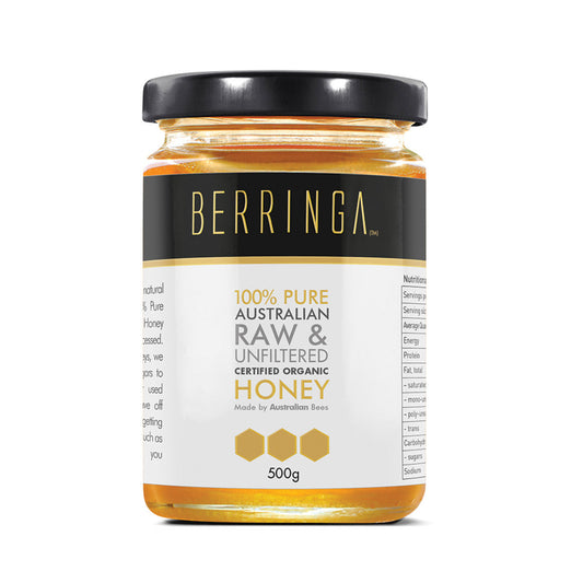 Berringa 100% Pure Australian Raw & Unfiltered Organic Honey 500g BERRINGA HONEY