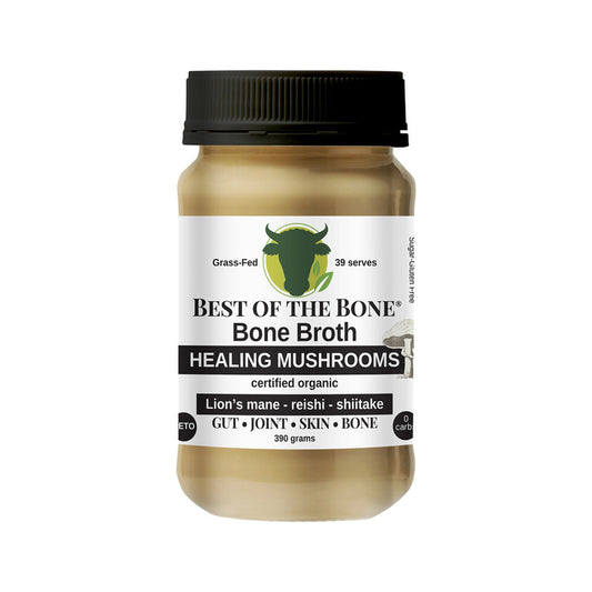 Best of the Bone Bone Broth Beef Concentrate Healing Mushrooms Organic Lion's Mane Reishi Shiitake 390g - Cutprice Online