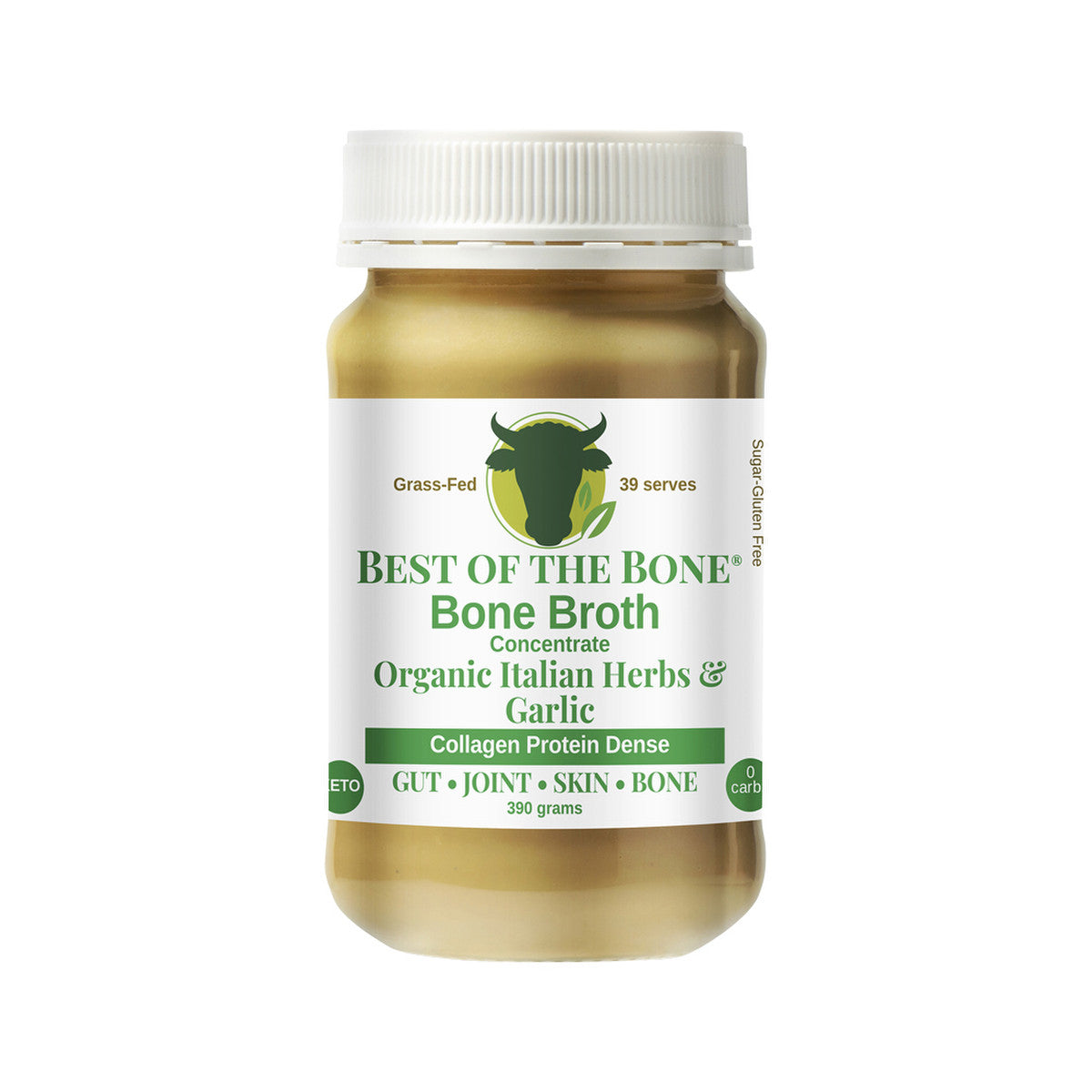 Best of the Bone Bone Broth Beef Concentrate Organic Italian Herbs & Garlic 390g - Cutprice Online