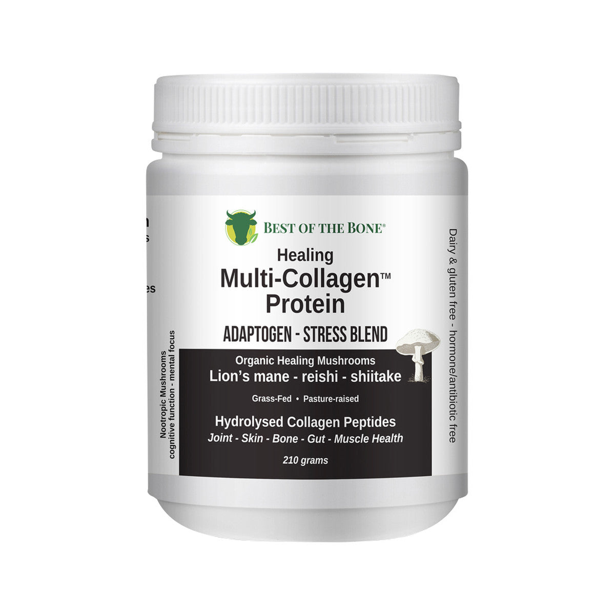 Best of the Bone Healing Multi-collagen Protein Powder Adaptogen-stress Blend (Organic Healing Mushrooms: Lion's Mane Reishi Shiitake) - Cutprice Online