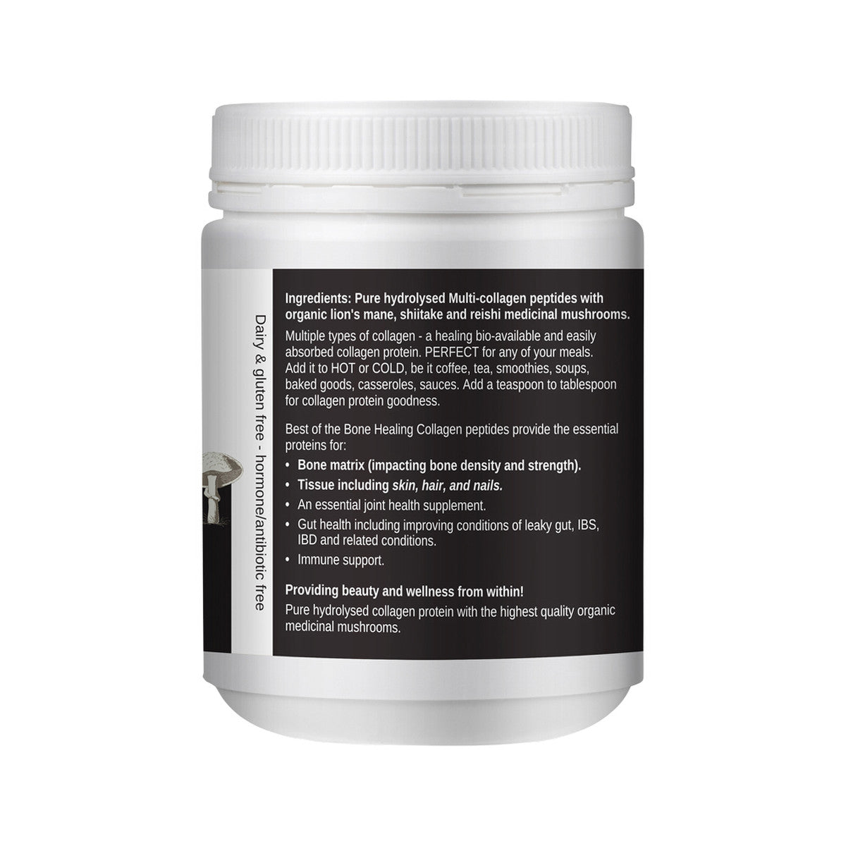 Best of the Bone Healing Multi-collagen Protein Powder Adaptogen-stress Blend (Organic Healing Mushrooms: Lion's Mane Reishi Shiitake) - Cutprice Online
