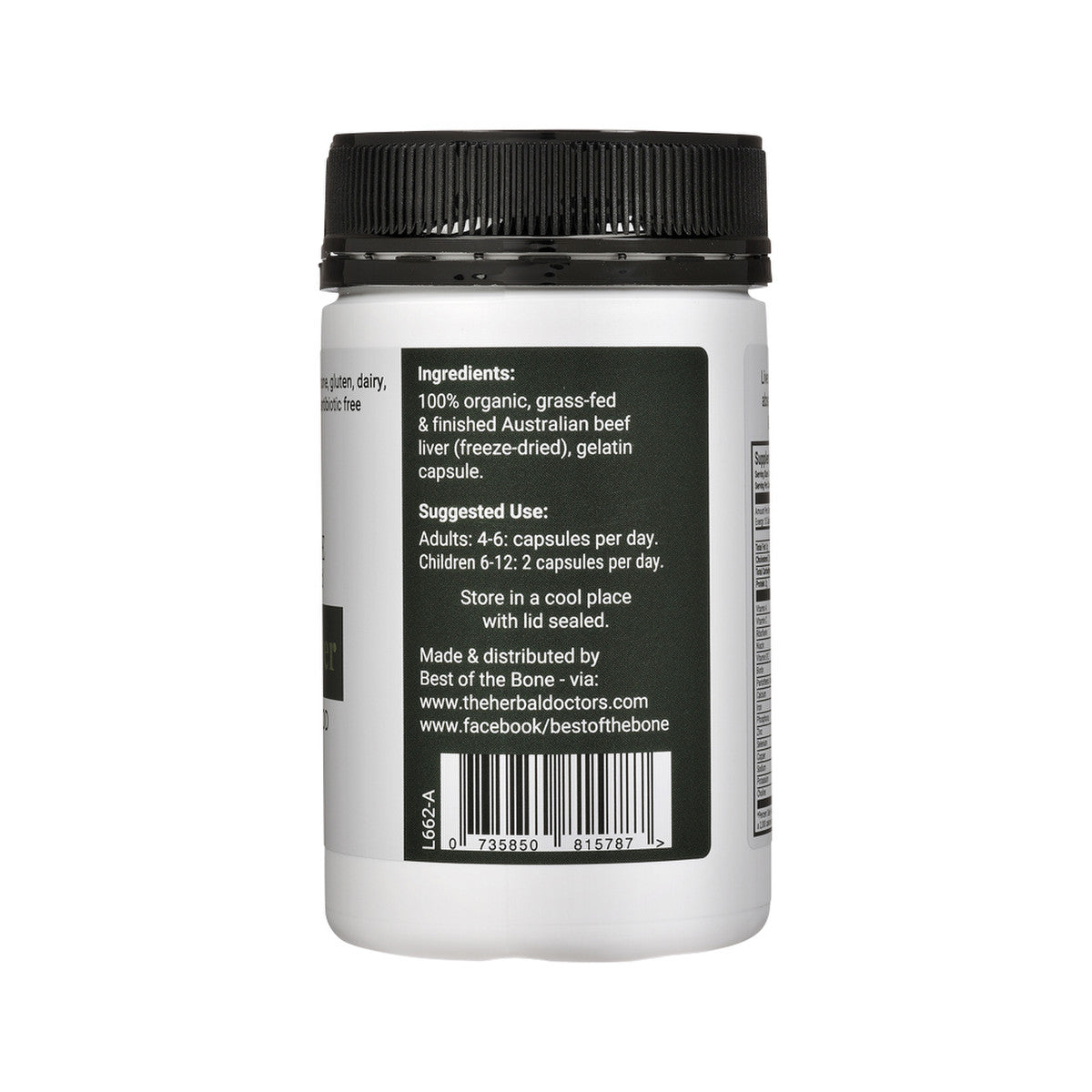 Best of the Bone Organic Beef Liver Nutrient Dense Superfood 180c - Cutprice Online