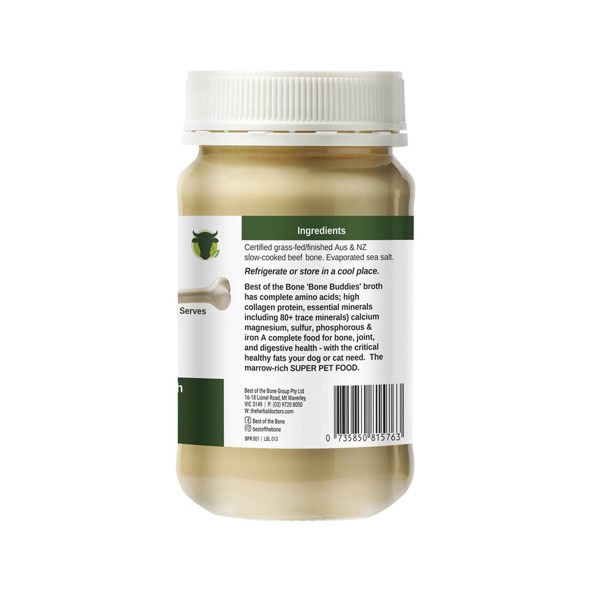 Best of the Bone Bone Buddies Pet Bone Broth Beef Concentrate 375g - Cutprice Online