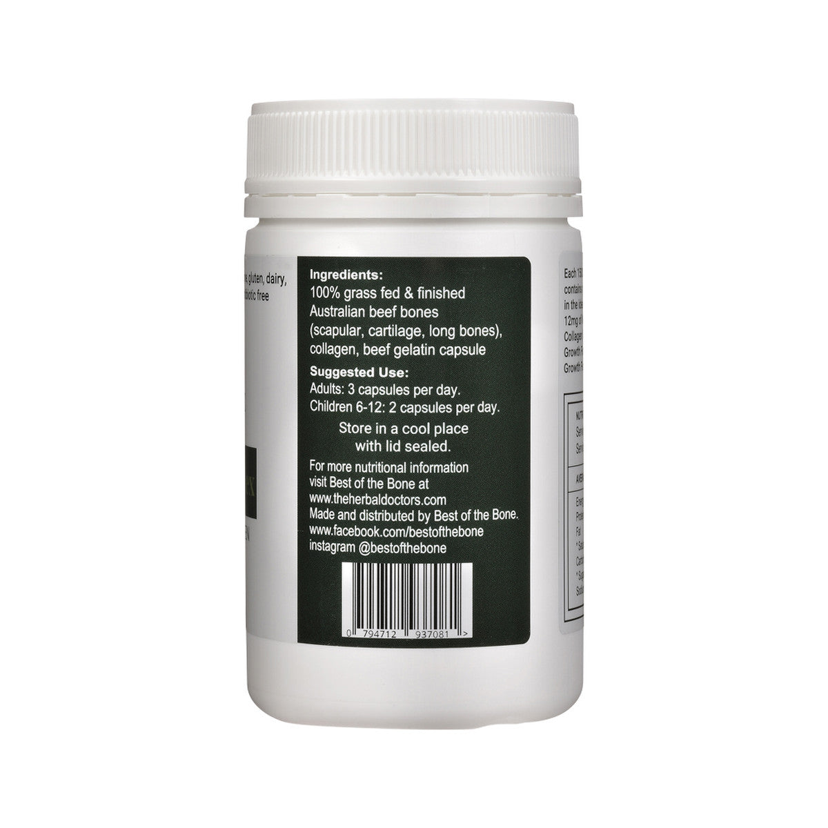 Best of the Bone Whole Bone Complex Natural Calcium & Collagen 120c - Cutprice Online