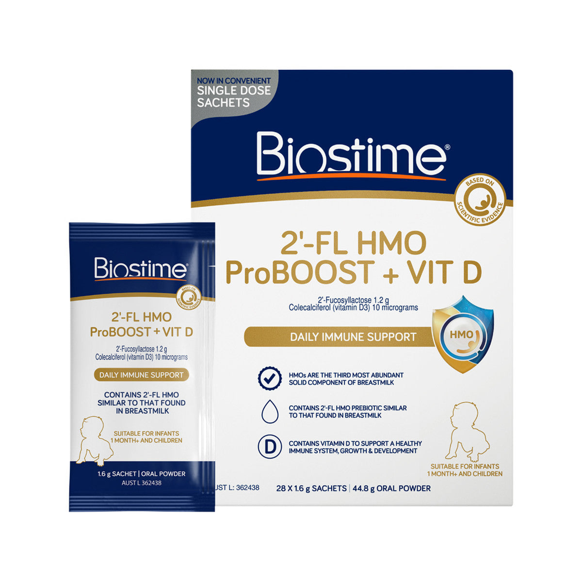 Biostime 2'-FL HMO ProBOOST + Vit D Oral Powder Sachets 1.6g x 28 Pack - Cutprice Online