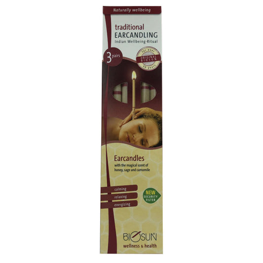 Biosun Ear Candles Traditional Wellbeing Ritual 3 Pairs BIOSUN EARCANDLE