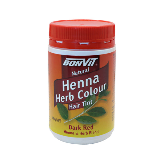 Bonvit Natural Hair Tint Henna Herb Colour (Henna & Herb Blend) Dark Red 100g - Cutprice Online