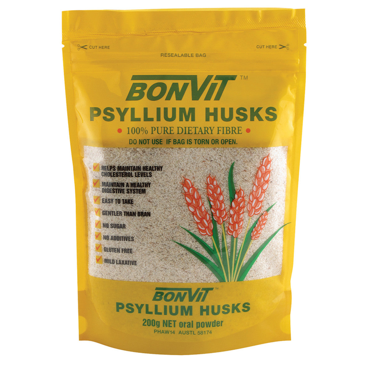Bonvit Psyllium Husks Oral Powder 200g - Cutprice Online