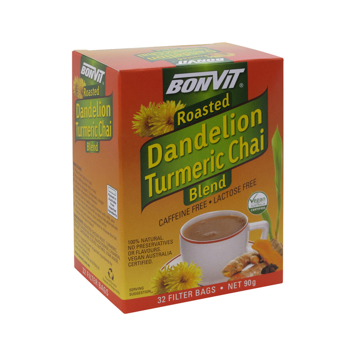 Bonvit Roasted Dandelion Turmeric Chai Blend Tea X 32 Filter Bags - Cutprice Online