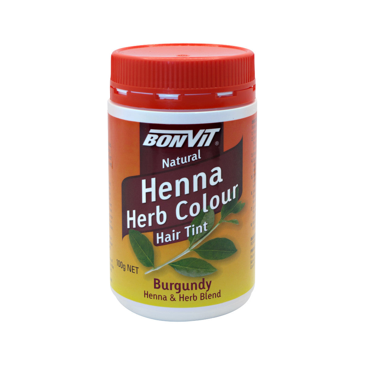 Bonvit Natural Hair Tint Henna Herb Colour (Henna & Herb Blend) Burgundy 100g - Cutprice Online